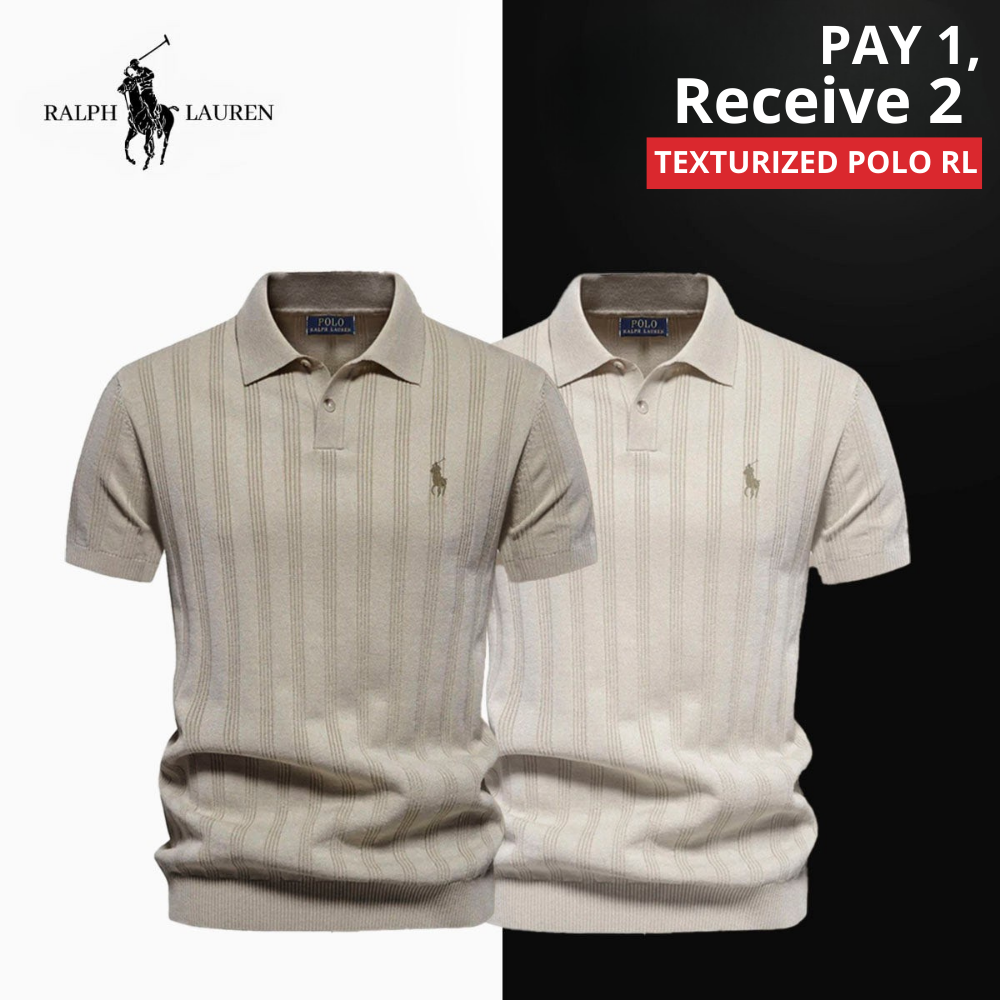 Men's Textured Knit Polo RL - BUY 1 GET 2