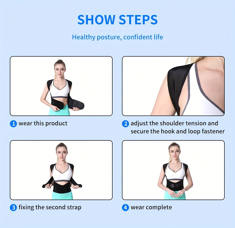 Posturo™ Adjustable Back and Shoulder Posture Corrector (Unisex)