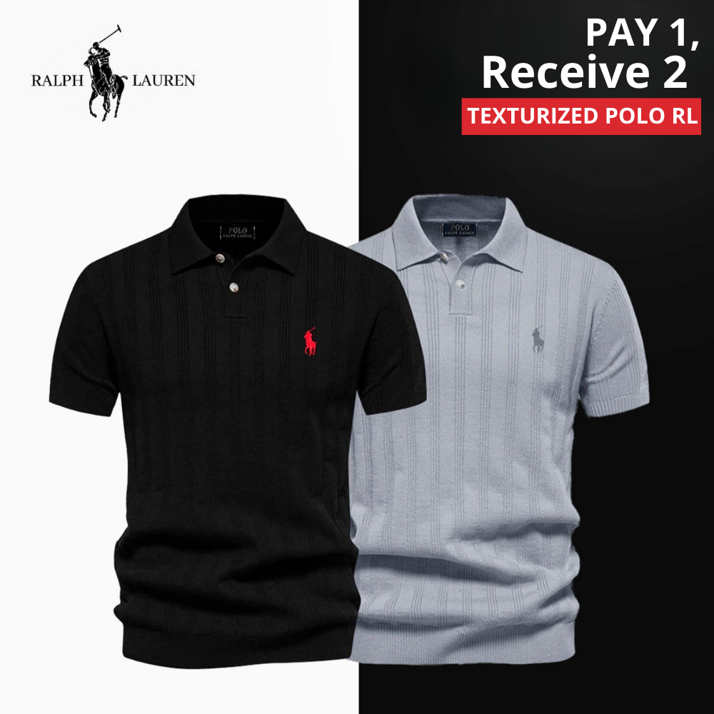 Men's Textured Knit Polo RL - BUY 1 GET 2