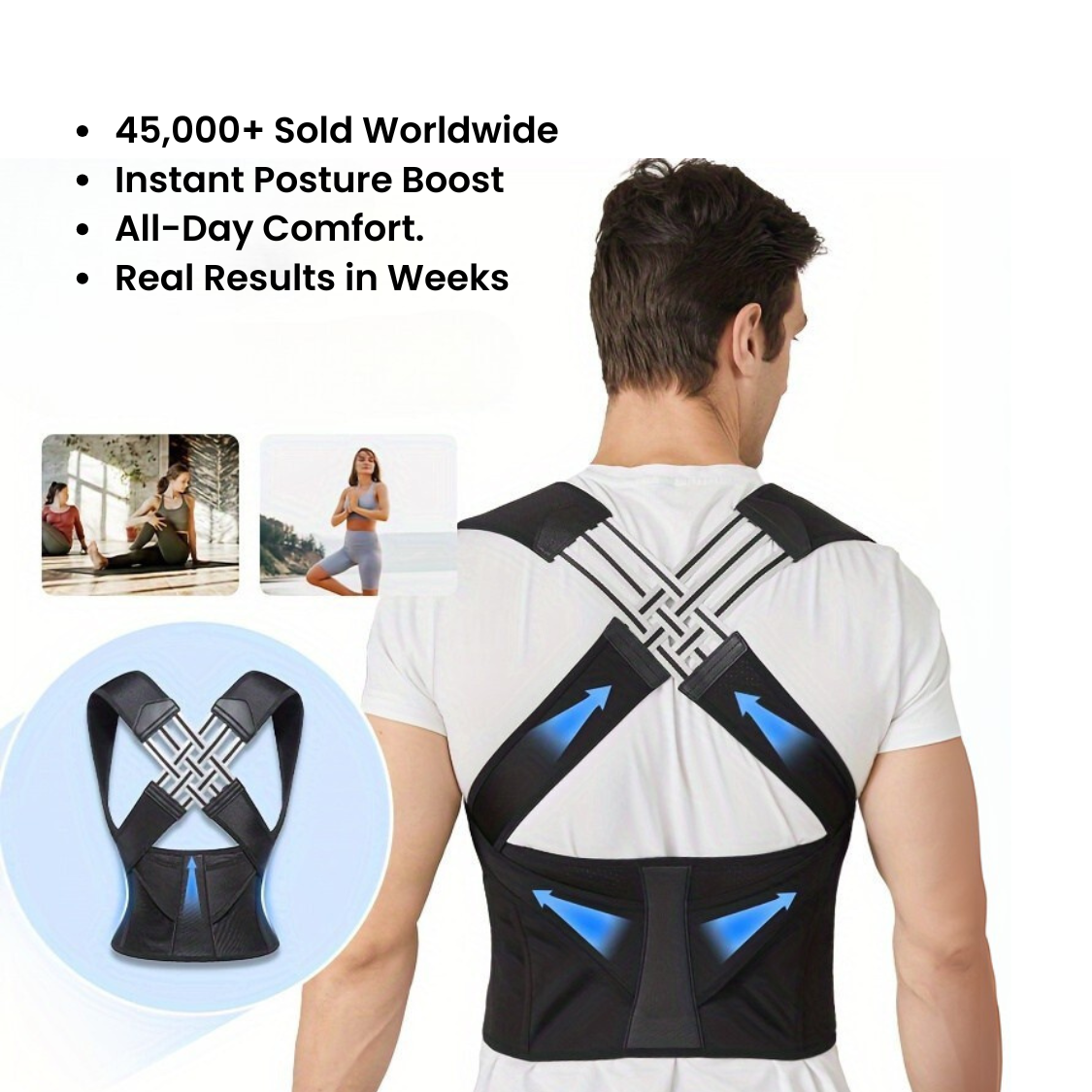 Posturo™ Adjustable Back and Shoulder Posture Corrector (Unisex)