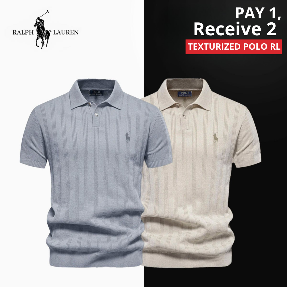 Men's Textured Knit Polo RL - BUY 1 GET 2