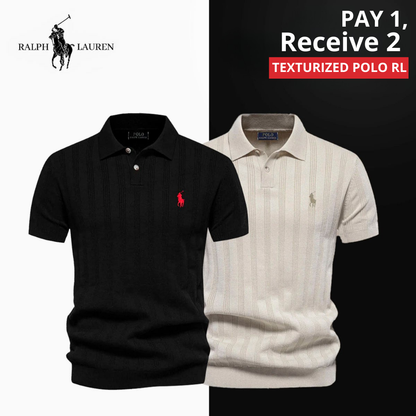Men's Textured Knit Polo RL - BUY 1 GET 2