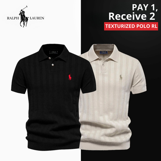 Men's Textured Knit Polo RL - BUY 1 GET 2