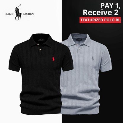Men's Textured Knit Polo RL - BUY 1 GET 2